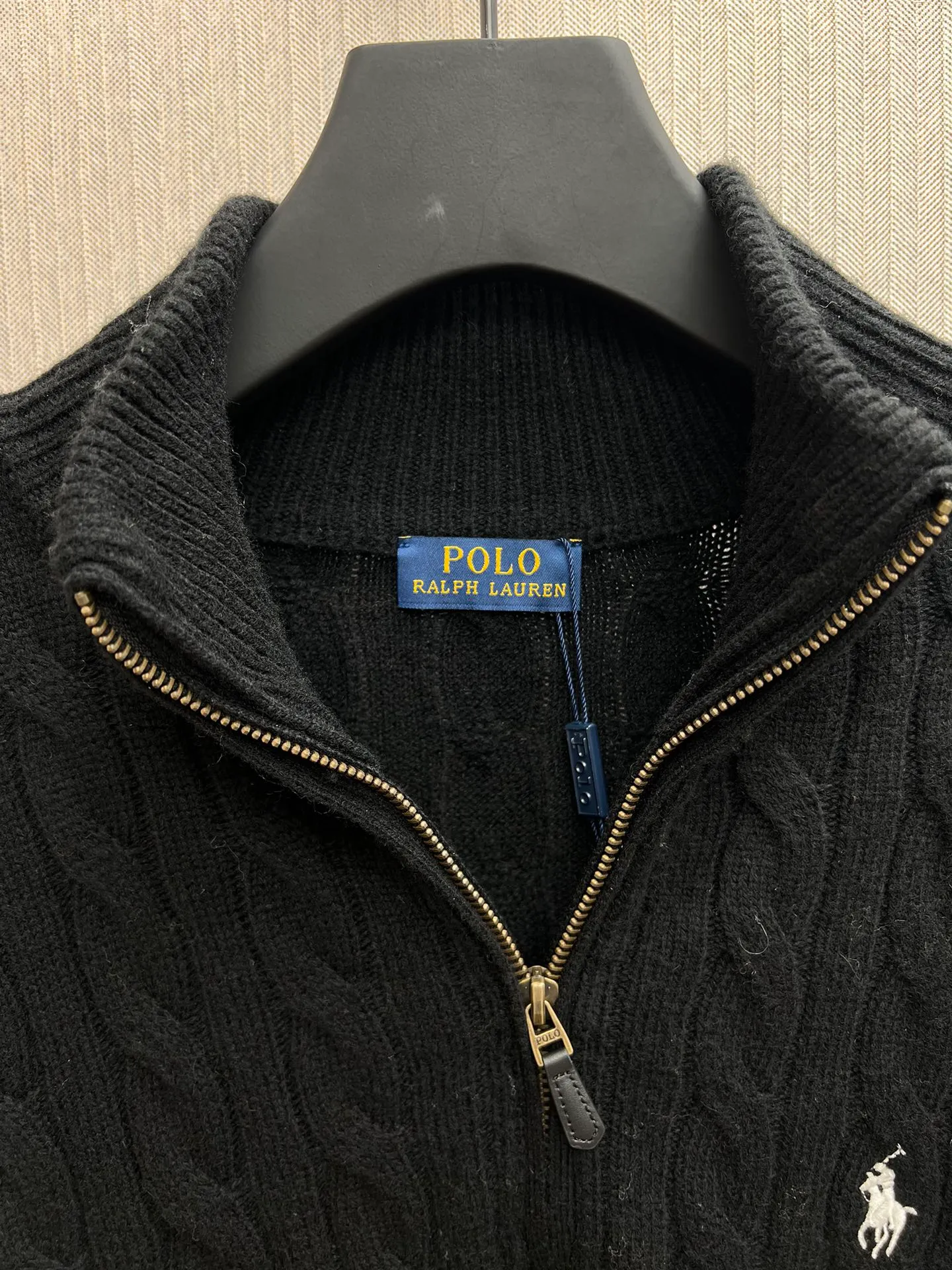 🅿️530 Polo 25ss new solid color pony embroidered long-sleeved sweater for men, black, size: S.M.L.XL.